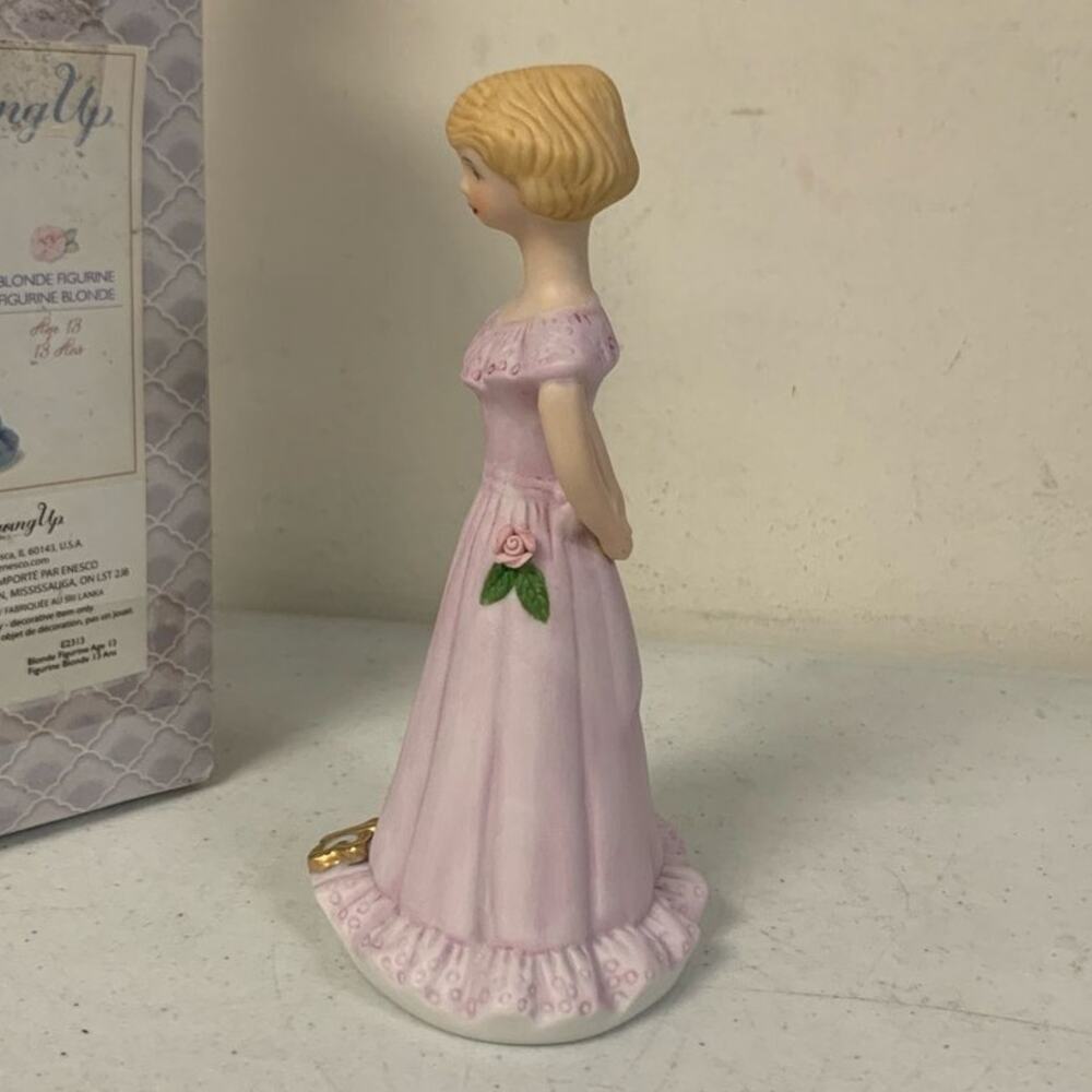 Enesco Growing Up Girls Blonde Age 13 Porcelain Figurine, 6.5" Tall - Picture 2 of 6